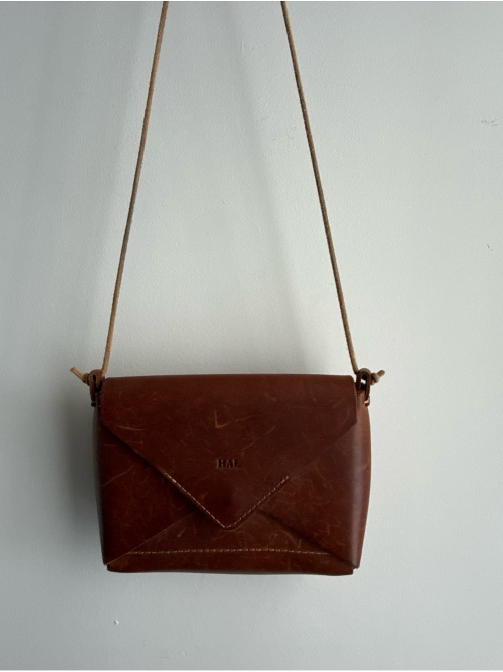 Holtz brown leather envelope bag